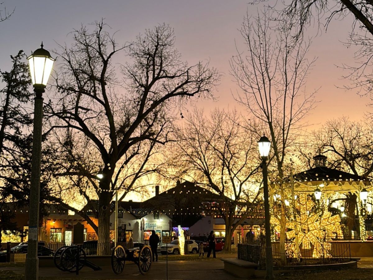 View of Old Town Albuquerque during the holidays