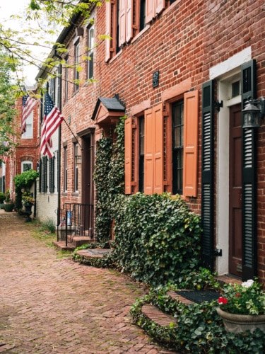 View of houses in Old Town Alexandria