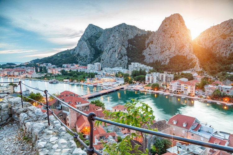 Landscape view of a town near a river in Omis