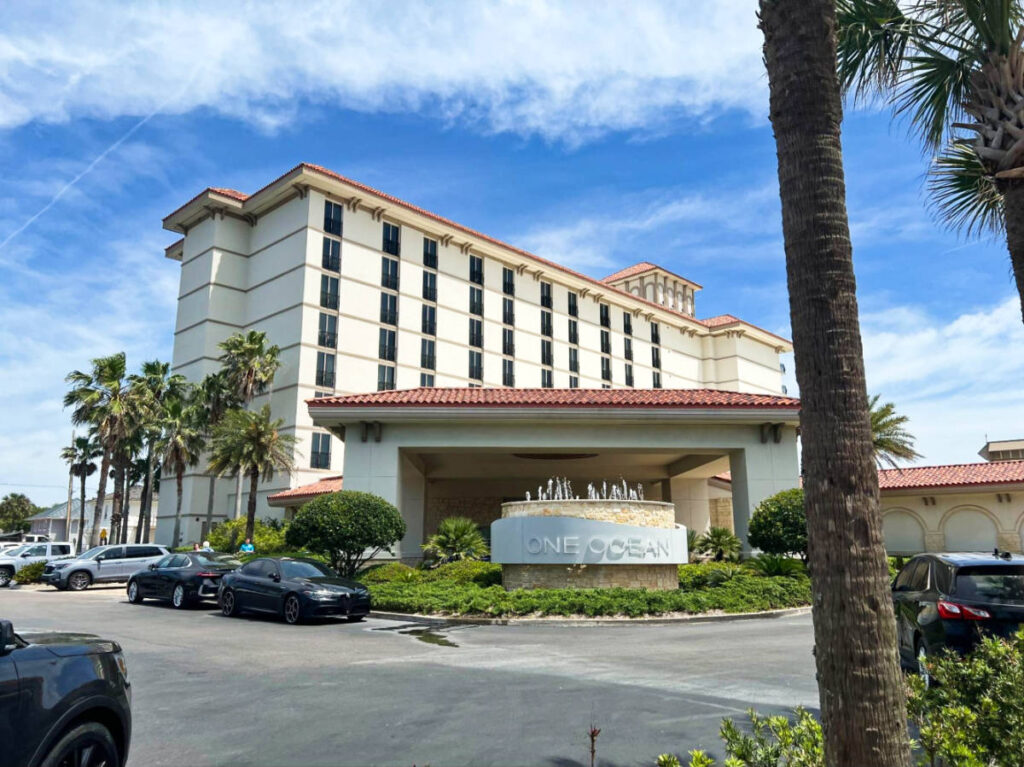 Exterior view of the One Ocean Resort and Spa, seen from across the street