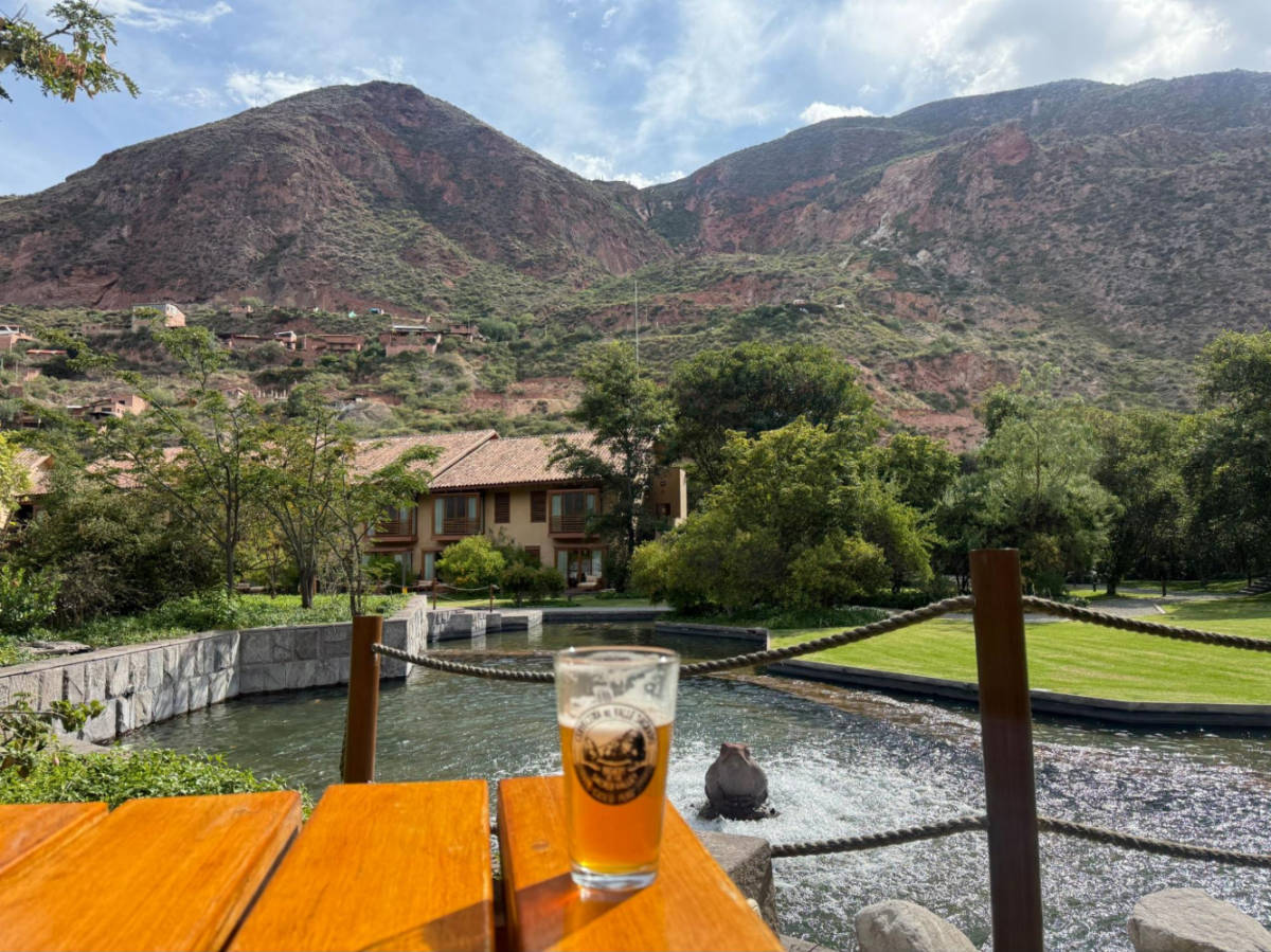 On weekend afternoons, the hotel sets up an outdoor beer garden