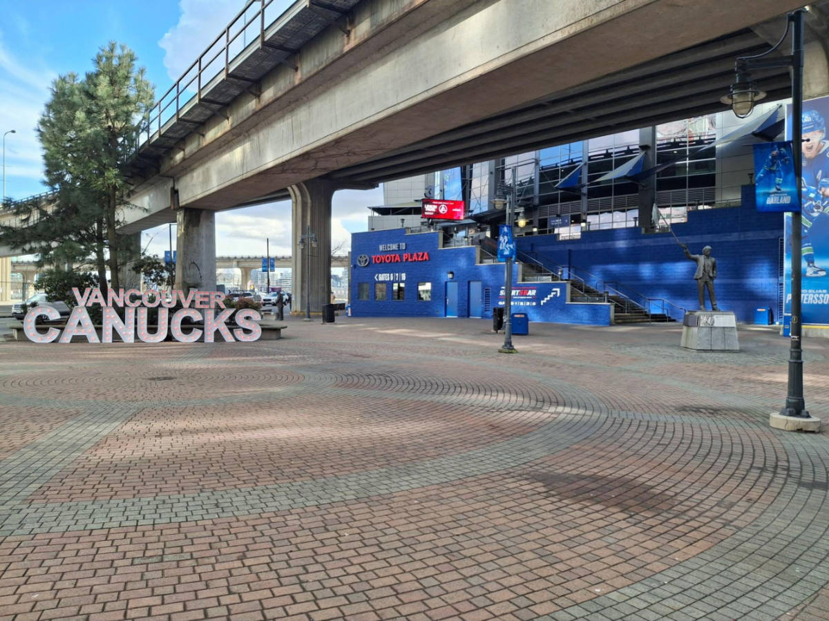 View of the landmark sign outside the Rogers Arena