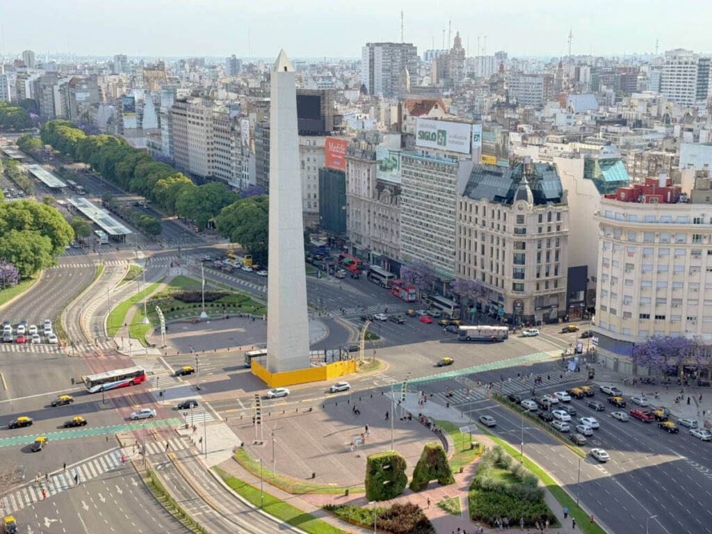 Overlooking view of the Obelisco and the city of Buenos Aires