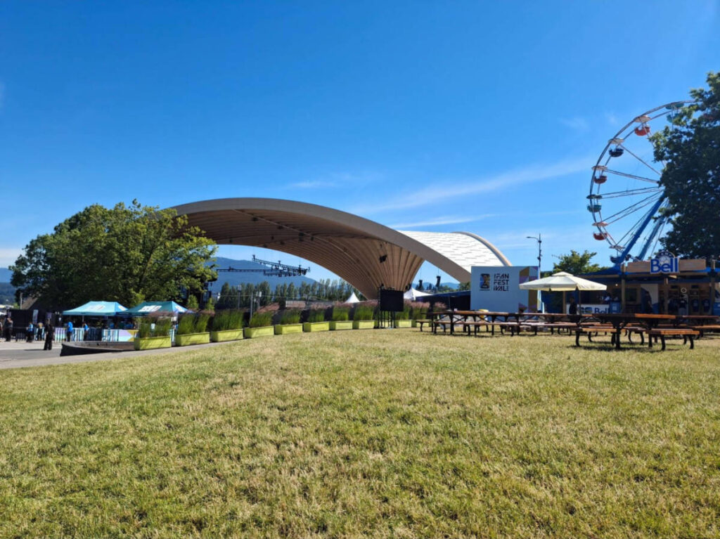 Panoramic view of the new amphitheater of PNE and Playland’s Ferris Wheel