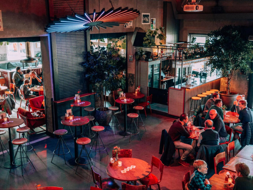 Overlooking view of the people dining in Pacific