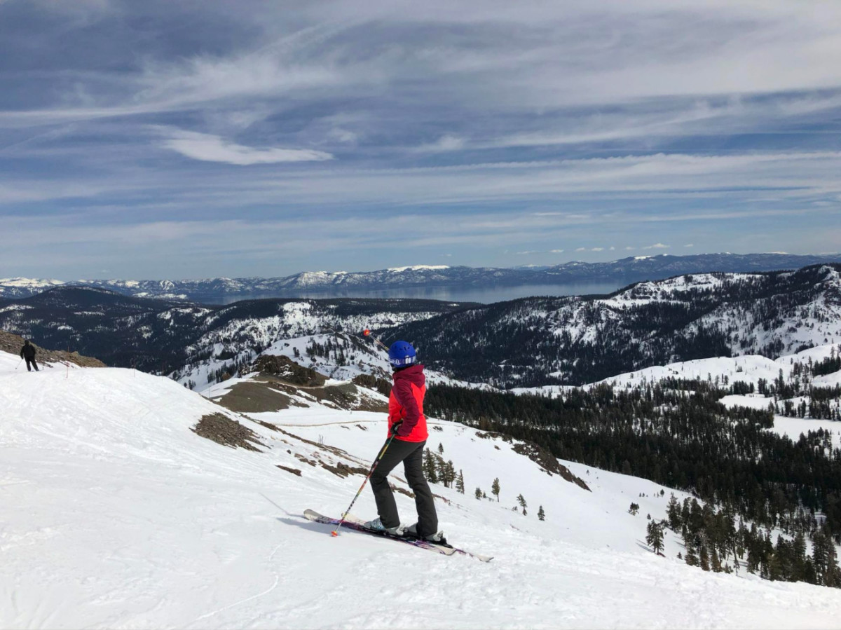 Writer Laura McFarland skiing at Palisades ski resort in Lake Tahoe