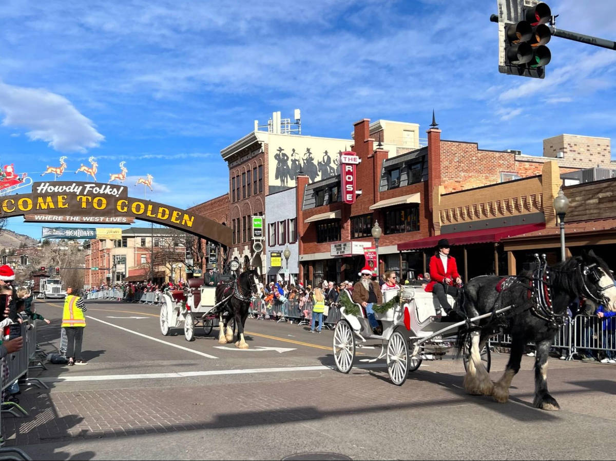 A holiday parade at Downtown Golden