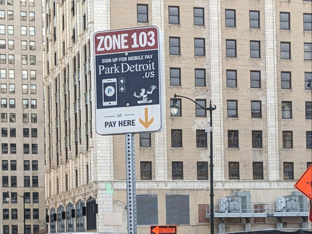 A Park Detroit sign