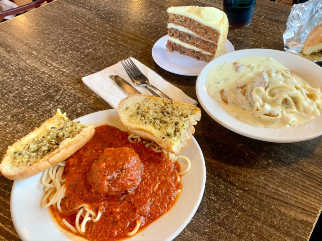 Pasta served at the Defalco’s Italian Deli & Grocery