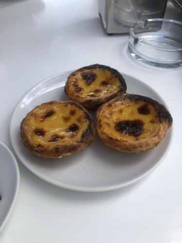 Pasteis de nata served on a plate
