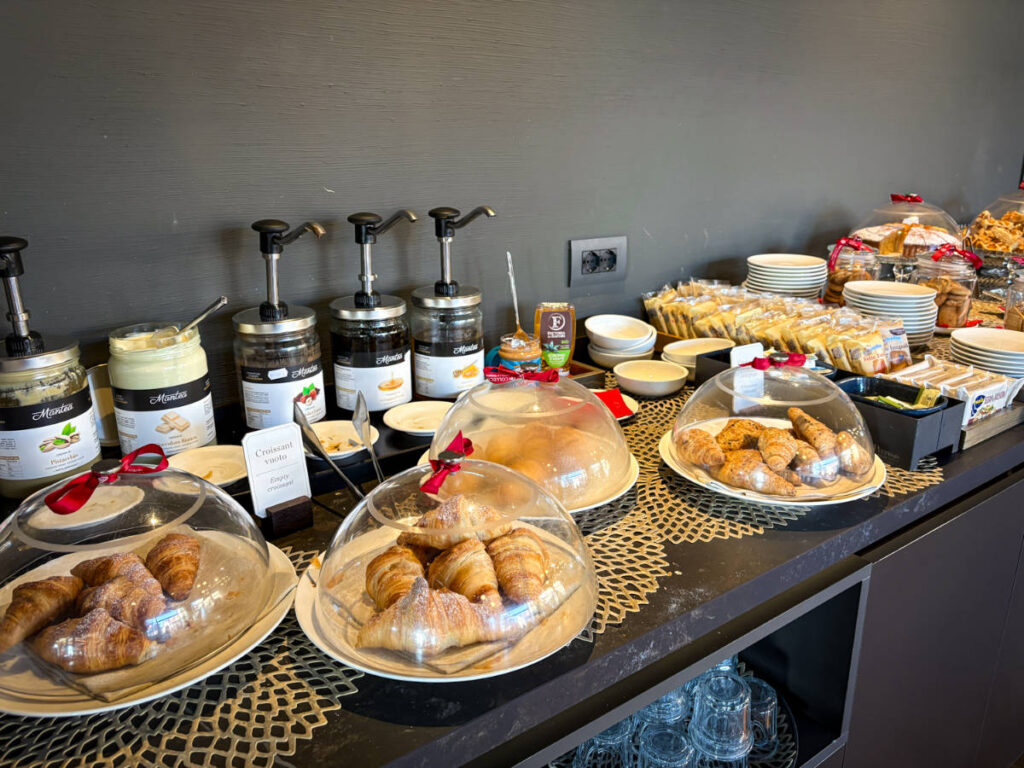 View of the pastries in the buffet breakfast of NH Collection Murano Villa