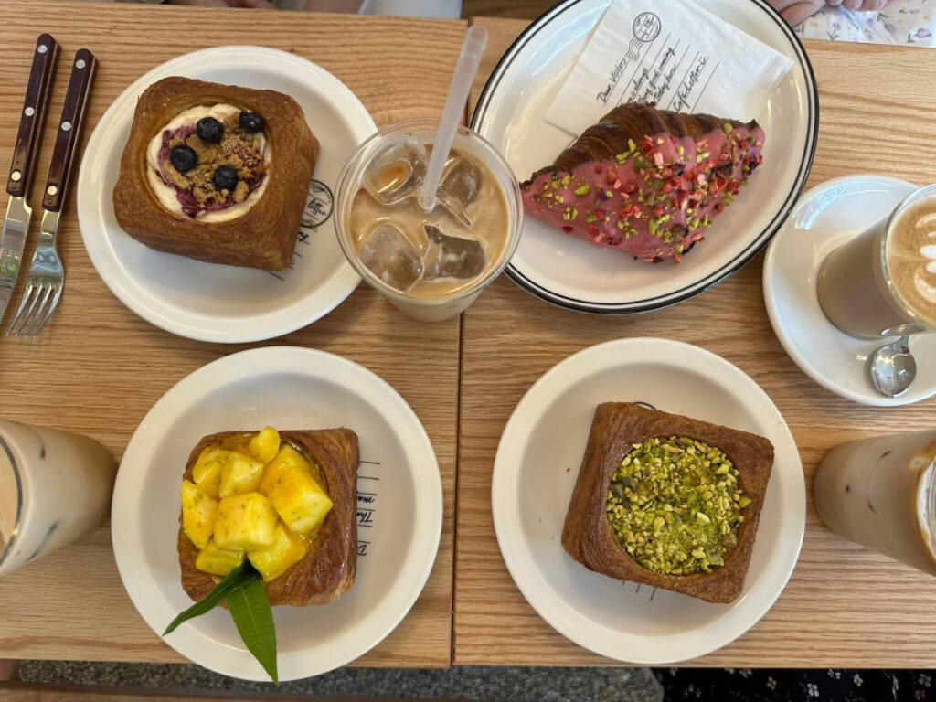 Variety of pastries at the Cafe Letter in Hapjeong