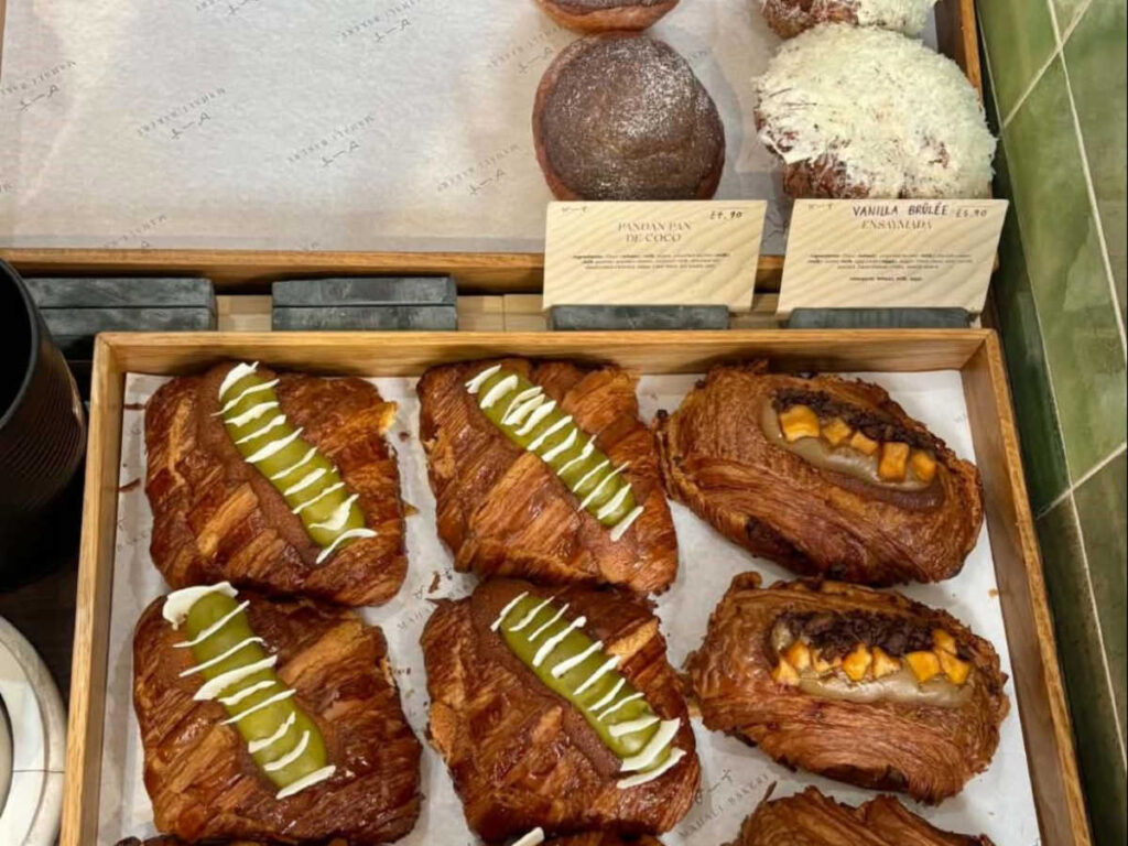Closeup look of the variety of pastries at Mahali Bakery