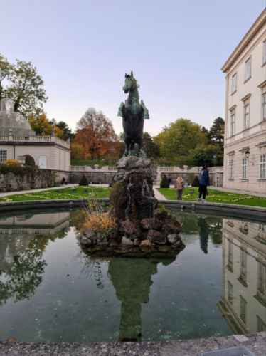A Pegasus statue on the fountain at Mirabell Gardens