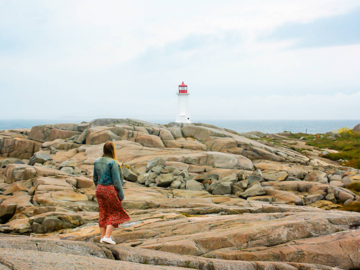 The author Taylor Herperger at Peggy’s Cove