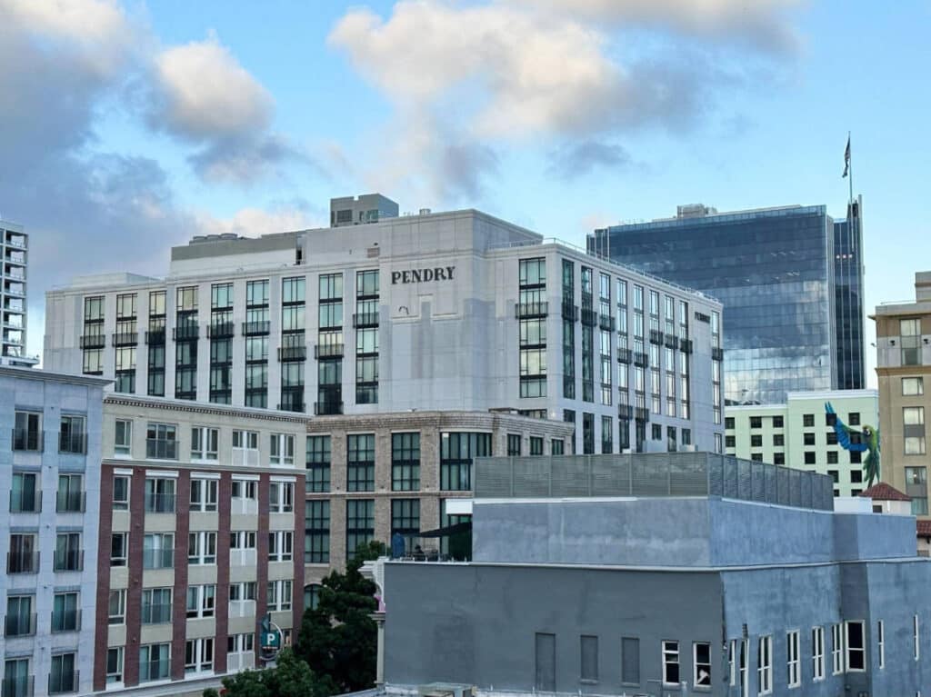 The Pendry hotel building from afar in San Diego