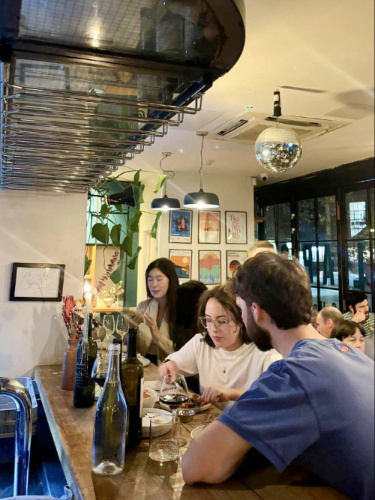 View of people inside the Peckham Cellars