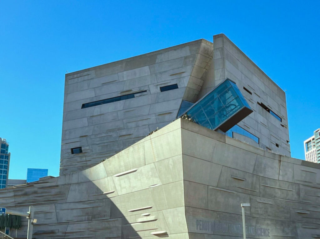 Outside view of the Perot Museum of Nature and Science, Dallas