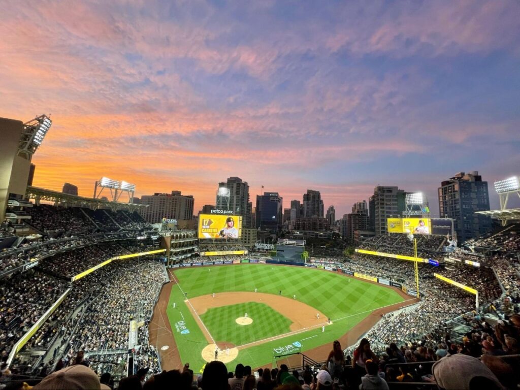 View of Petco Park at sunset