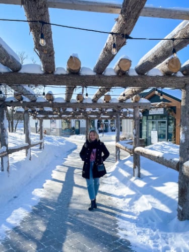 The author, Taylor Herperger at the Pineridge Hollow during winter season