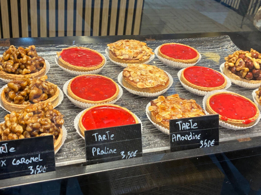 View of the pink praline pies