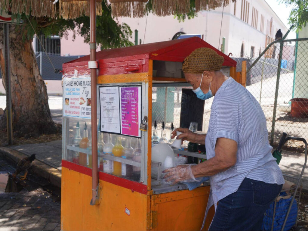 Closeup look of the Piragua kart in Old San Juan
