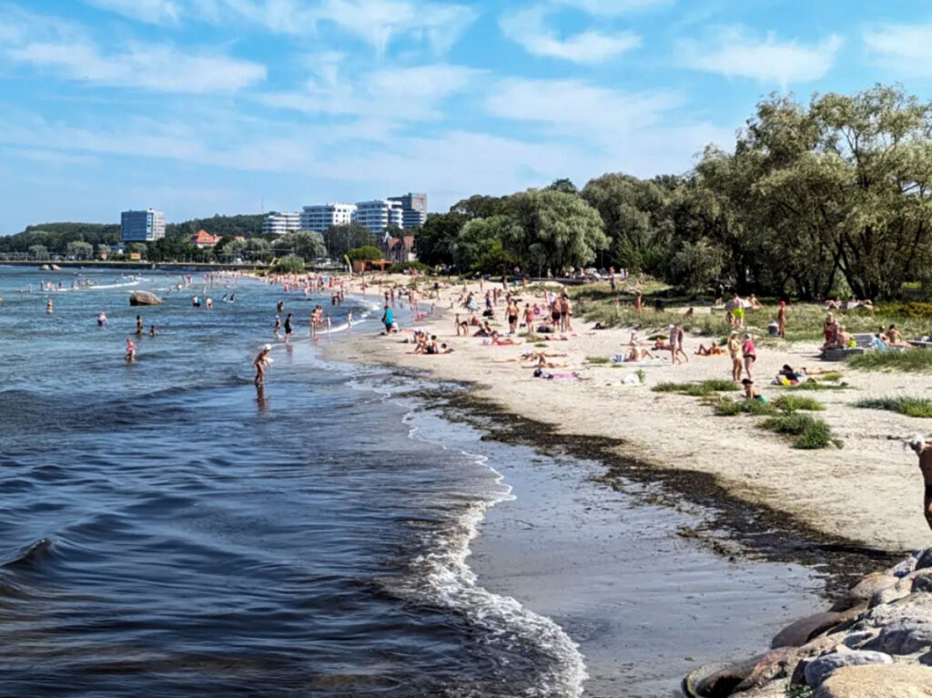 Locals enjoy a relaxing day at Pirita Beach