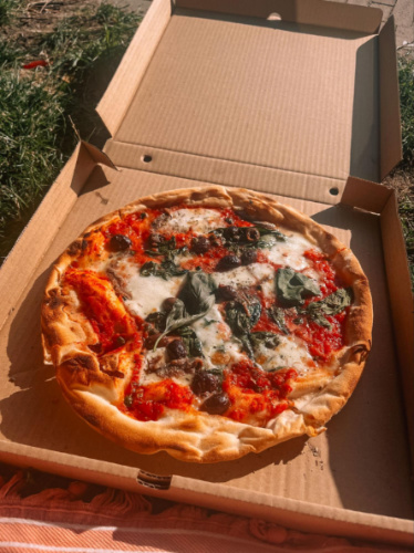 A box of pizza from Loulou Pizzabar