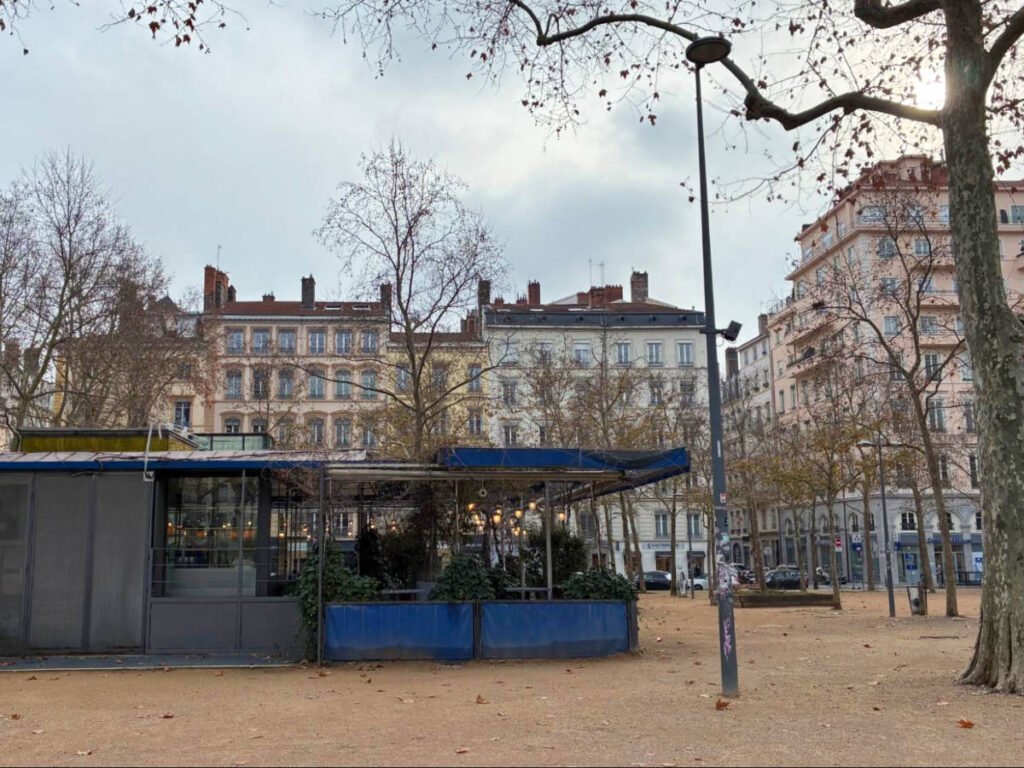 View of the withered tress around the Place du Maréchal Lyautey