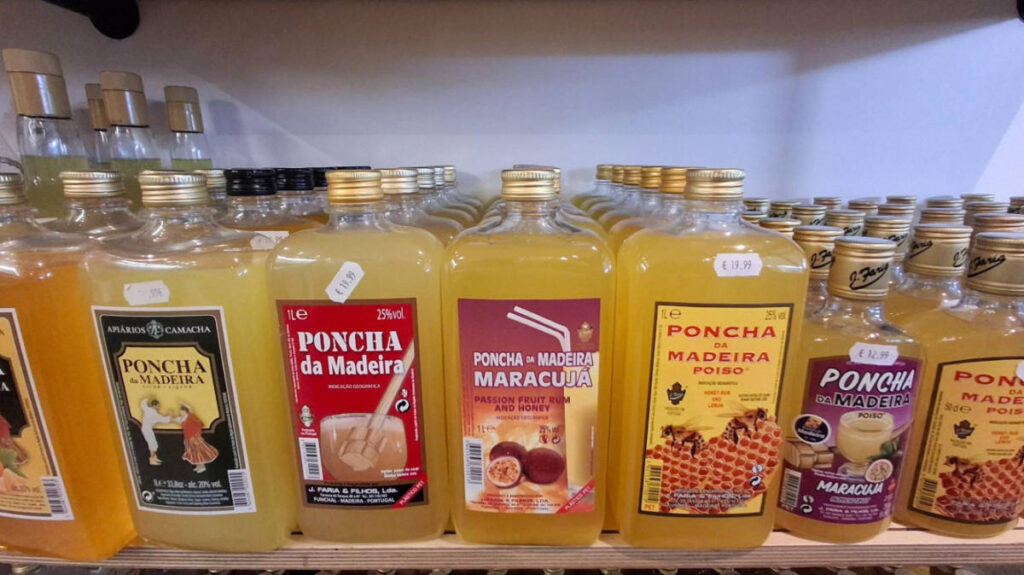 Bottles of different Poncha
