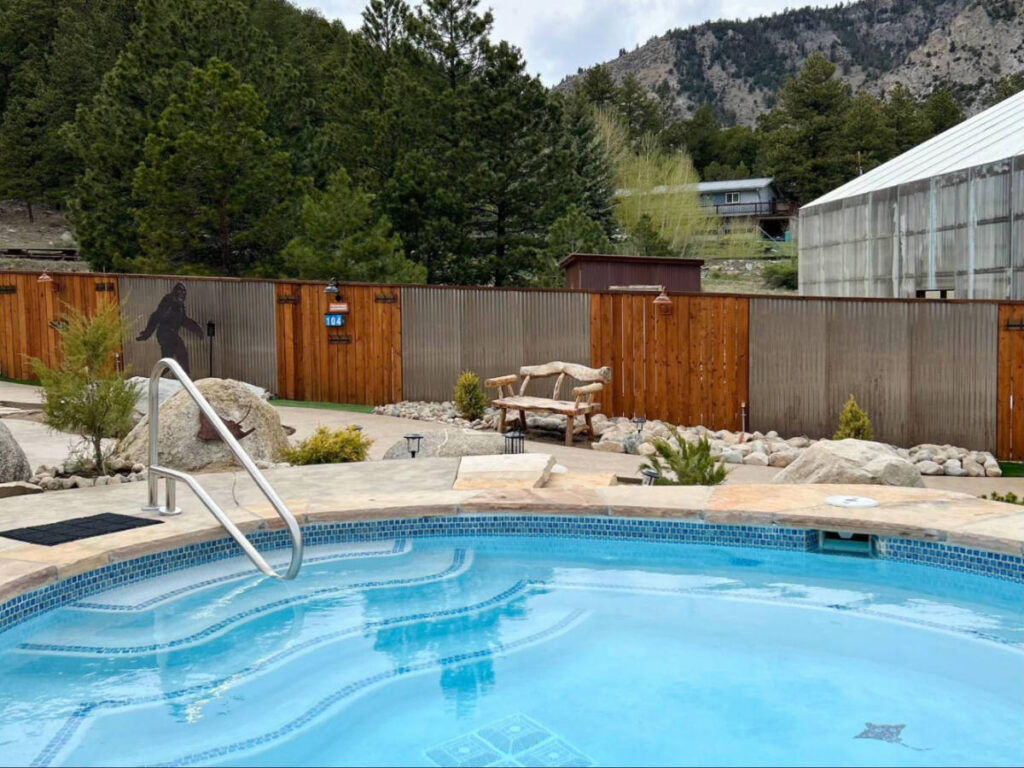 View of the outdoor pools at Charlotte Hot Springs