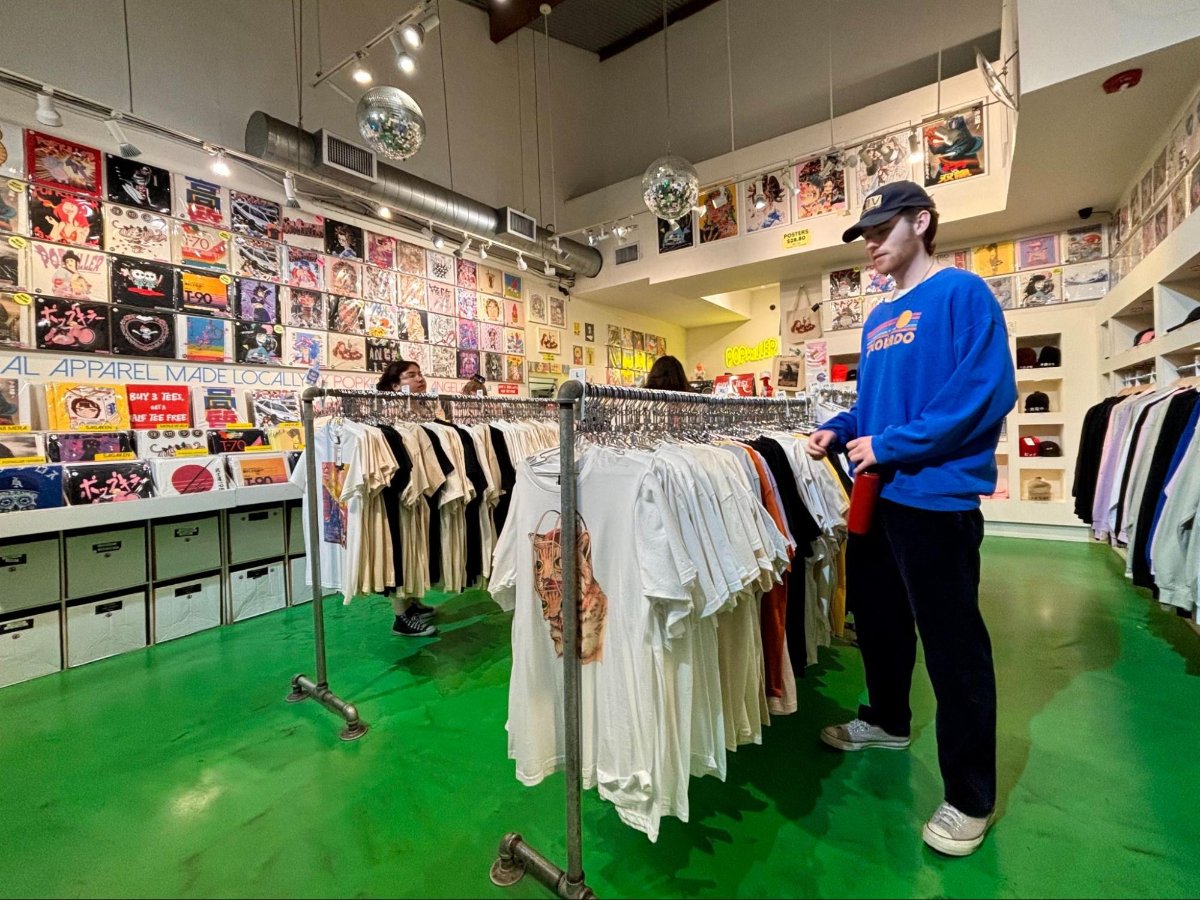 Michael shopping at Pop Little Tokyo