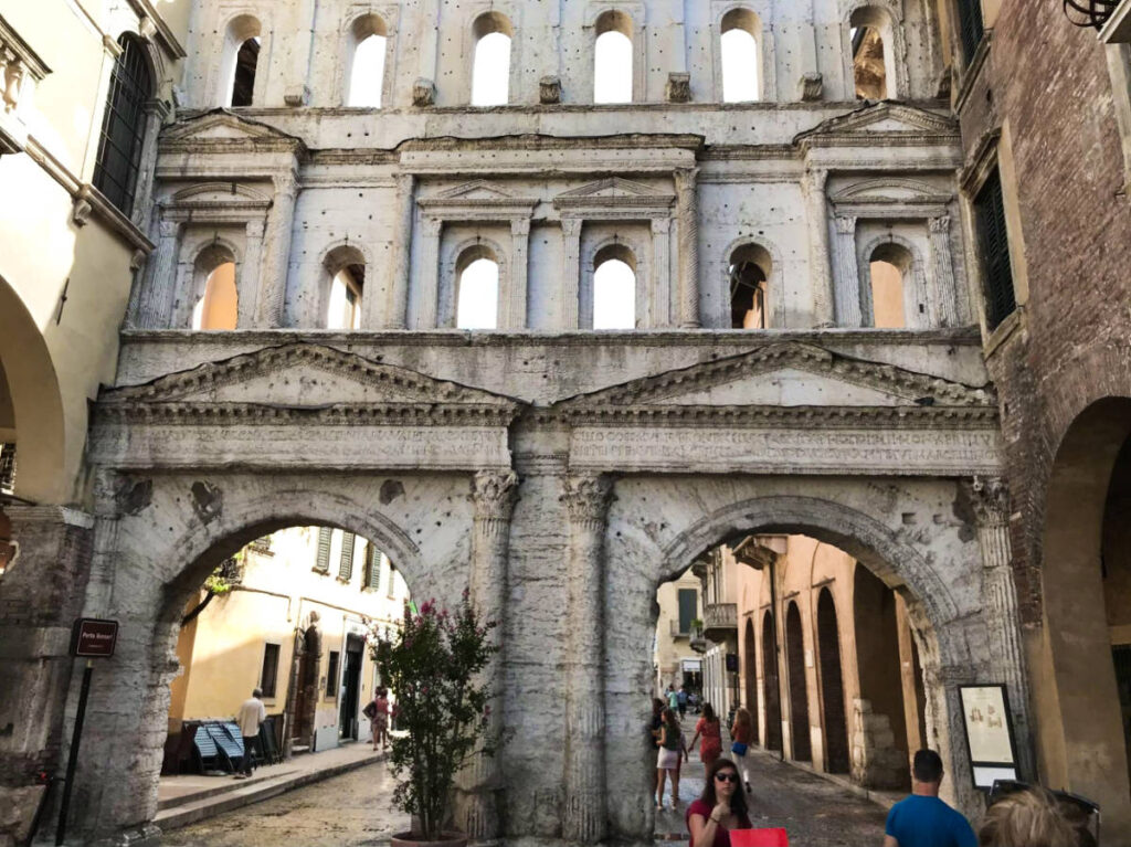 View of the archways in Porta Borsari