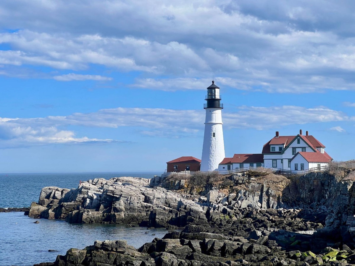 View of the Portland Head Light from a distance