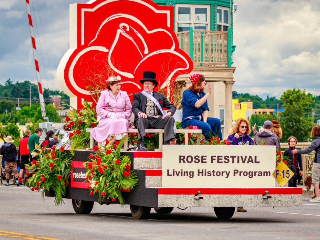 One of the floats during the Portland Rose Festival