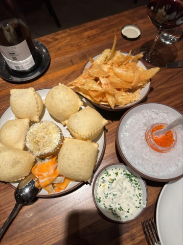 The potted carrots with chips and onion dip at Daisies