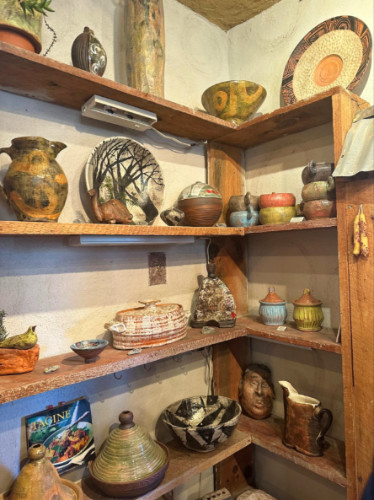 View of the potteries on display at Duck Pond