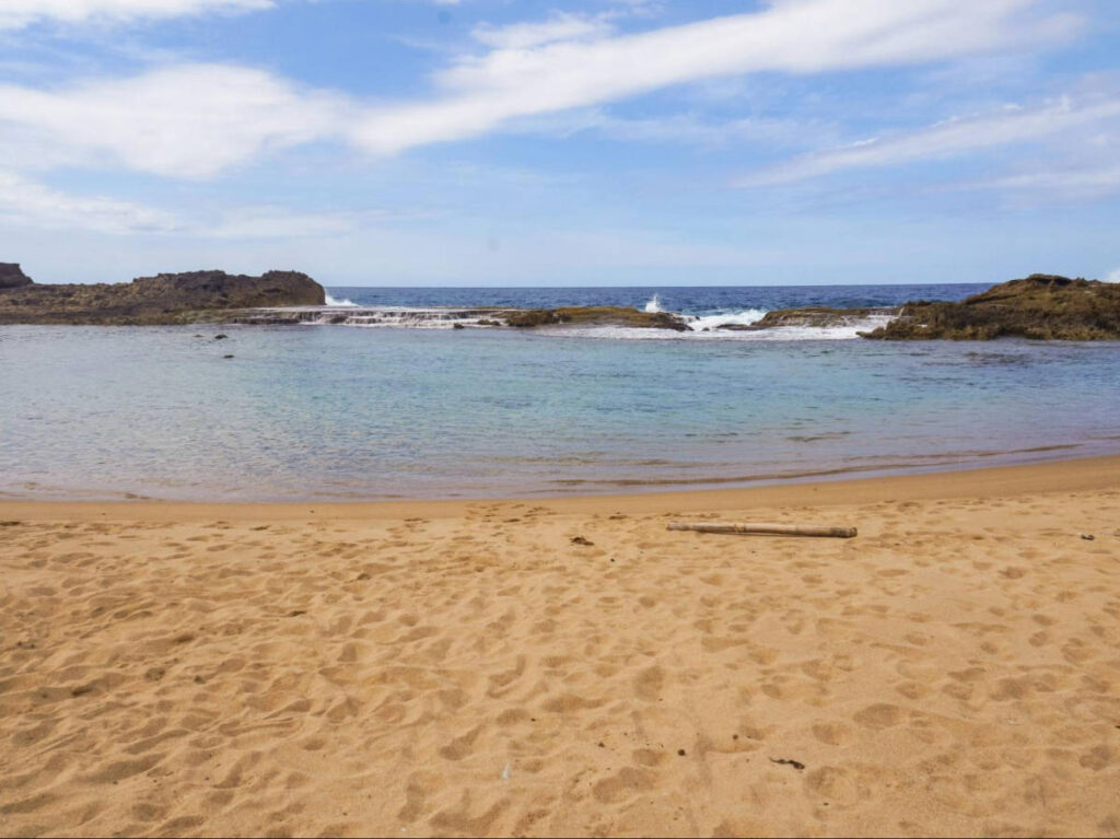 The water entering the cove in Pozo Teodoro