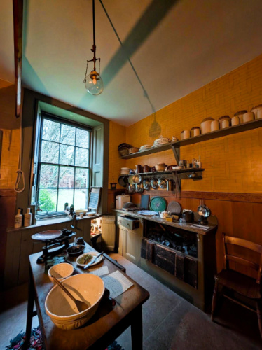 View of the preserved kitchen of Tenement House