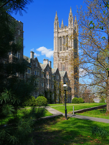 Clear blue sky over the Princeton University