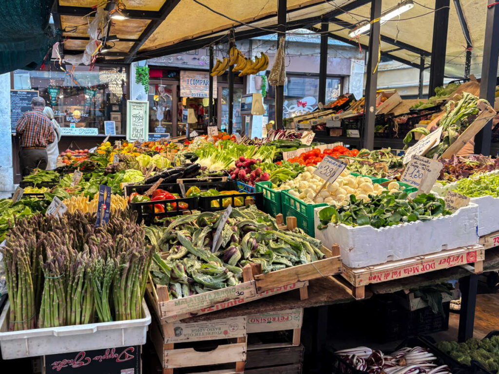 View of the fresh produce at the Rialto Market
