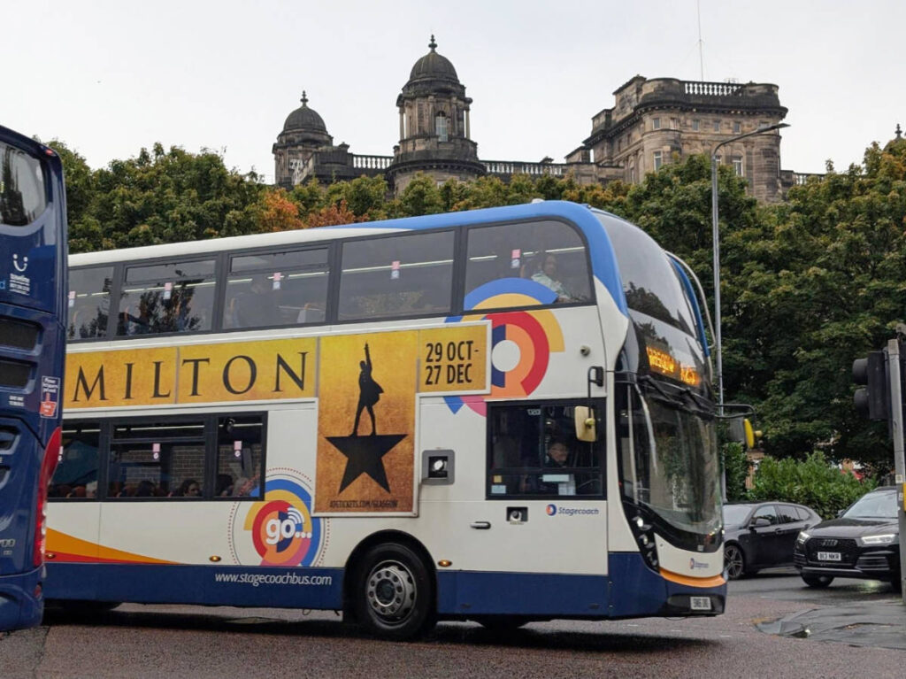 View of a public bus in Glasgow