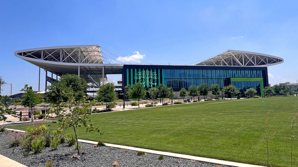 View outside the Q2 Stadium