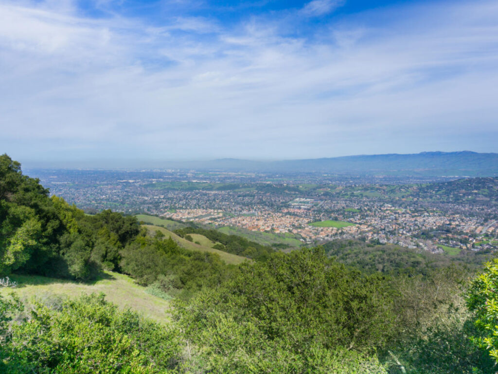 View towards San Jose from the hills of Almaden Quicksilver County Park