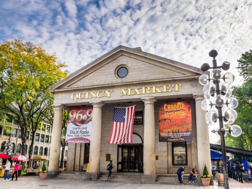 The Quincy Market building from the outside