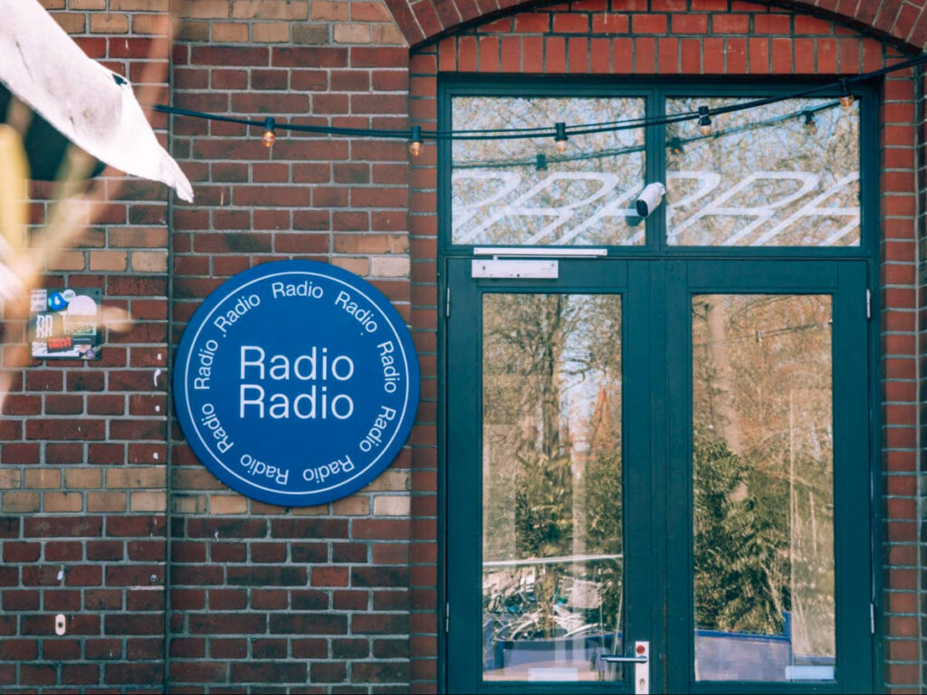 View of the entrance to Radio Radio on the Westergas terrain