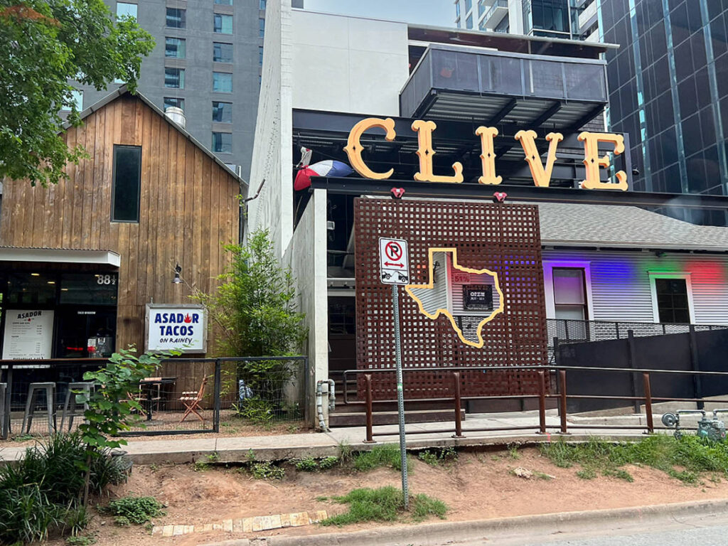 View of the restaurants along Rainey Street