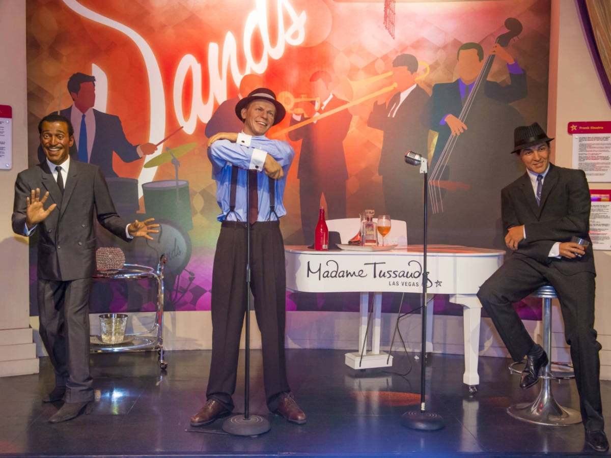 A waxwork of the Rat Pack at The Madame Tussauds museum in Las Vegas