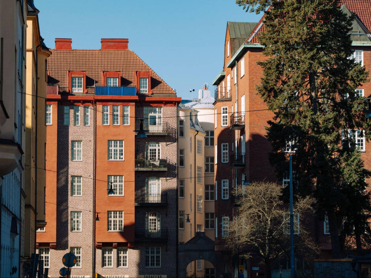 The red-brick buildings in Vasastan