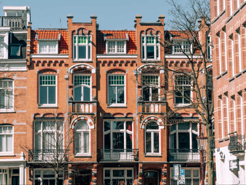 View of the red-brick buildings in Willemspark area